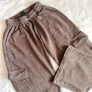 cargo wide leg sweatpants